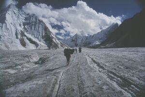 Rückweg über den Vigne-Gletscher